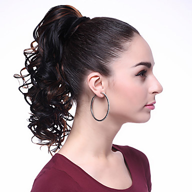 24 "Ролик в наращивание волос вьющимися Волнистые (черный + светло-коричневый)