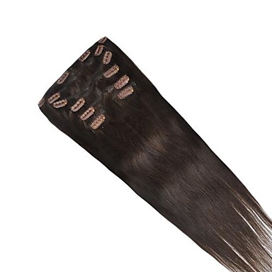 20-дюймовый 7 шт 70g человеческих волос Remy Шелковистая прямая клипы в Extensns Дополнительные цвета