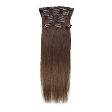 Клип 20Inch 7Pcs волос Remy В прямой Наращивание волос 100г Более темные цвета