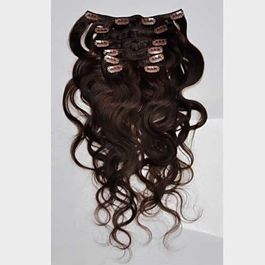 20 дюймовые 7 шт 70g человеческих волос Remy шелковистая Bodywavy клипы в наращивание волос больше цветов