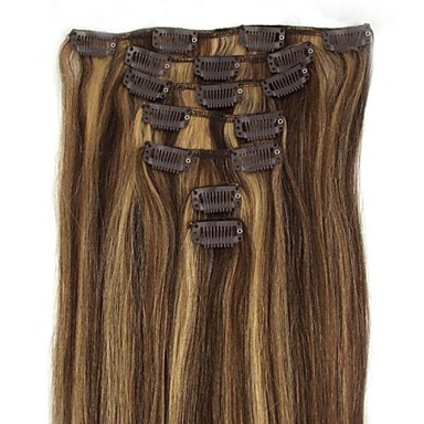 22-дюймовый 7Pcs 70g Ролик в Remy Hun человеческих волос Extensiin Прямые Несколько Цвета Q2270