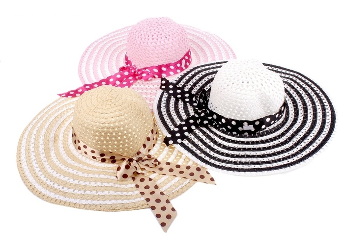 Шляпка пляжная Мадам, цвета МИКС