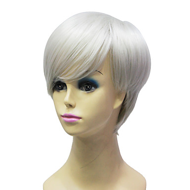Монолитным высокого качества синтетического Janpanese Kanekalon Короткие Серые прямо парик волос