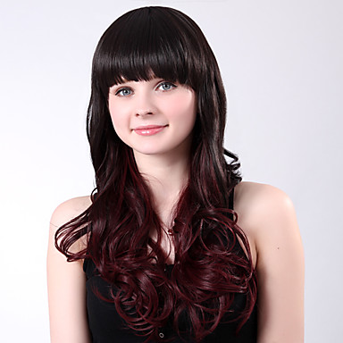 Монолитным высокого качества синтетического Длинные Карие полный взрыв Вьющиеся Крылья