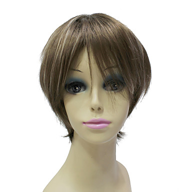 Монолитным высокого качества синтетического Janpanese Kanekalon Короткие Смешанные цвета Пушистый прямой парик волос