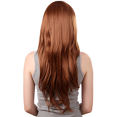 Монолитным долго синтетического Золотая блондинка студент прямой парик волос сторону взрыва