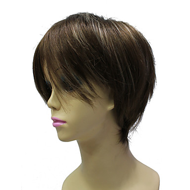 Монолитным высокого качества синтетического Janpanese Kanekalon Короткие Смешанные цвета Пушистый прямой парик волос