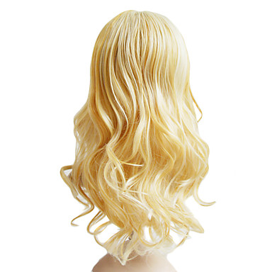 Монолитным высококачественных синтетических Golden вьющиеся волосы парики