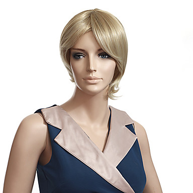 Монолитным высокого качества синтетического шелковистая прямая короткие светлые парики