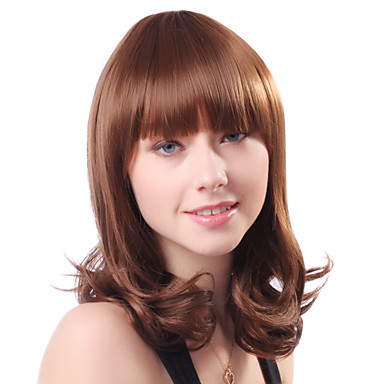 Монолитным Длинные Коричневый Горячая продажа Curly высокого качества синтетического японского Kanekalon Парики