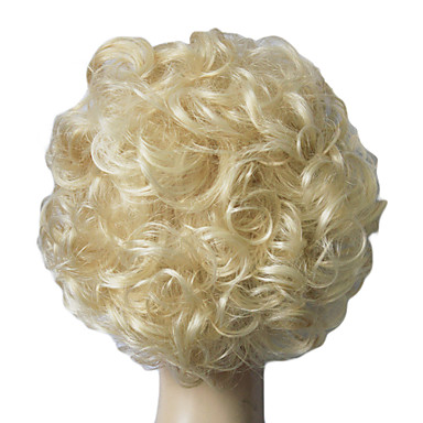 Монолитным высшего сорта синтетических Golden Blonde Волнистые короткий парик