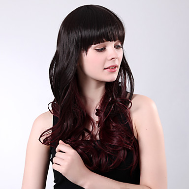 Монолитным высокого качества синтетического Длинные Карие полный взрыв Вьющиеся Крылья