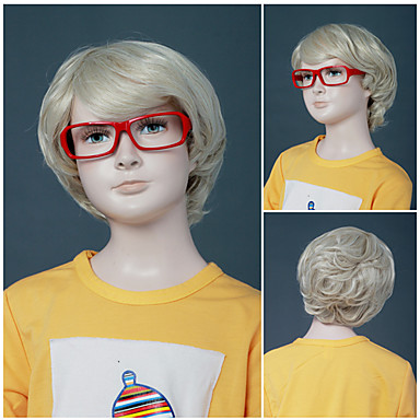 Монолитным высокого качества синтетического короткими светлыми волосами Детский