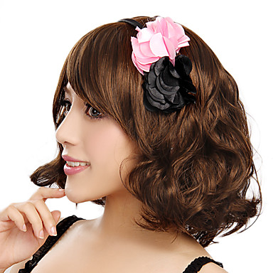 Монолитным Короткие высокого качества синтетического Темно-русый парик