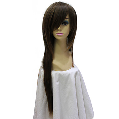 Монолитным Синтетические Лонг-каштановый прямые волосы