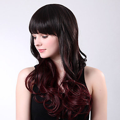 Монолитным высокого качества синтетического Длинные Карие полный взрыв Вьющиеся Крылья