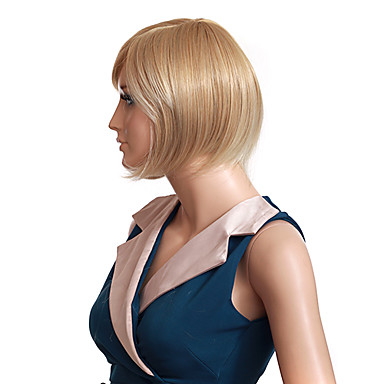 Монолитным высокого качества синтетического короткий прямой Blonde Парики