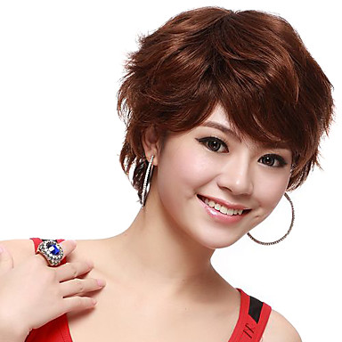 Монолитным коротких волн Браун Высокое качество синтетический парик волос