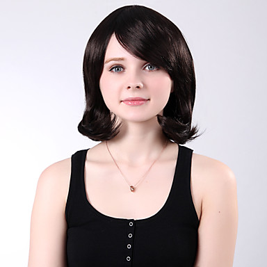 Монолитным средней высококачественные синтетические черные вьющиеся сторону взрыва Крылья