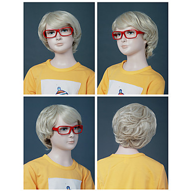 Монолитным высокого качества синтетического короткими светлыми волосами Детский