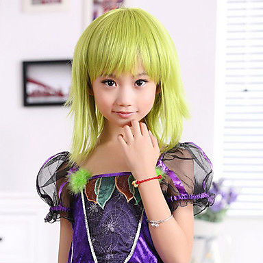 Парик 100% Kanekalon Синтетические Принцесса Стиль Светло-зеленый Детская для фестиваля партии