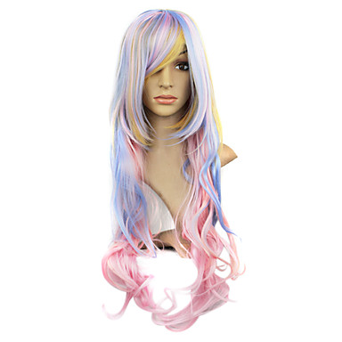 Синтетические монолитным Смешанные цвета долгой Парик