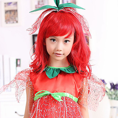 Парик 100% Kanekalon Синтетических Red Детская для фестиваля партии