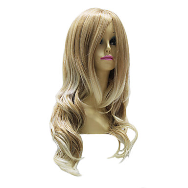 Сексуальные дамы высшего сорта синтетических Светло-пепельный блондин длинные волнистые парик