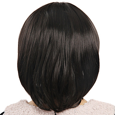 Монолитным Короткие высокого качества синтетического черный парик