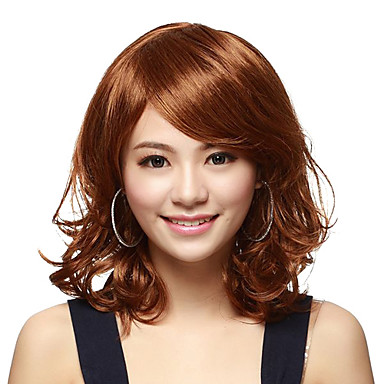 Монолитным коричневый Высокое качество синтетические парики