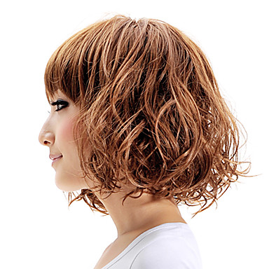 Монолитным Синтетический Короткий Средний Кудрявые стильных женщин парики