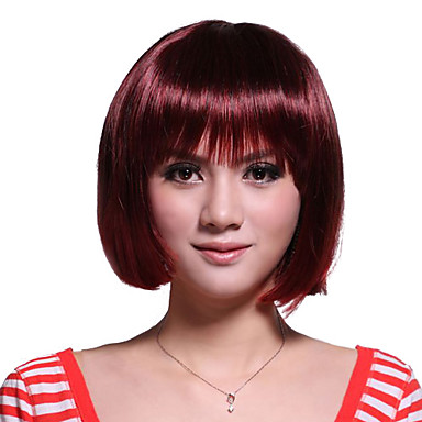 шапки короткий красный высшего класса качества синтетических волос парик