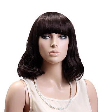 Монолитным Короткие высокого качества синтетического японского Kanekalon Волнистые парик Полный взрыва