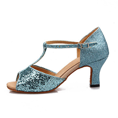 Женские шампанское Блеск T ремешок танцевальная обувь Sandls