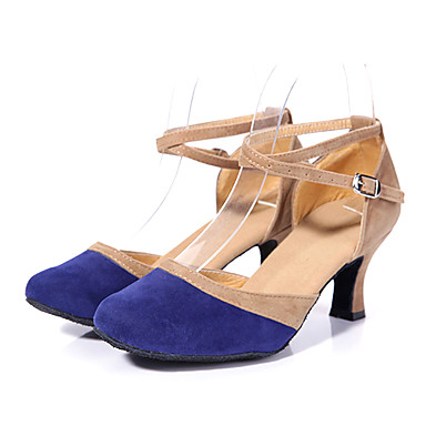 Женская замши Мягкое дно цвет блока Chuncky каблук латинских / Современные Танцевальная обувь (больше цветов)