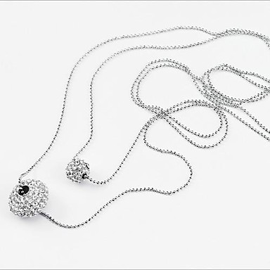 Мода Кристалл Огненный шар двойной Strand Ожерелье