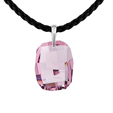 (1 шт) Мода (Руж подвеска) Розовый Кристалл Черный ожерелье