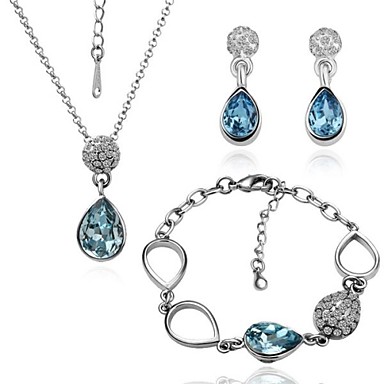 Экологическая сплава кристалла с платиновым напылением комплект ювелирных изделий