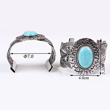 Vintage 21см Женская Голубой Torquise Браслет-манжета (1 шт)