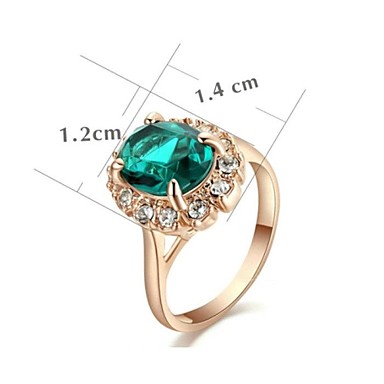 Классические Дамская Четыре Когти Зеленый Имитация Diand Ring