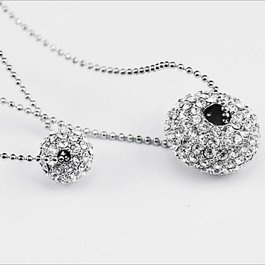 Мода Кристалл Огненный шар двойной Strand Ожерелье