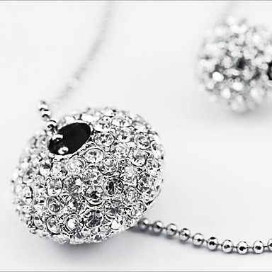 Мода Кристалл Огненный шар двойной Strand Ожерелье