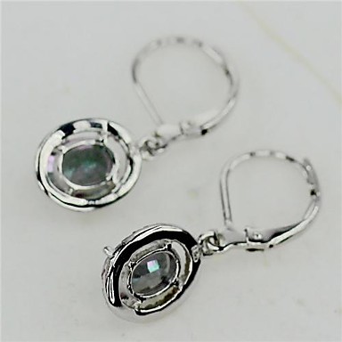 Мода 925 Посеребренная медь Радуга Циркон Серьги