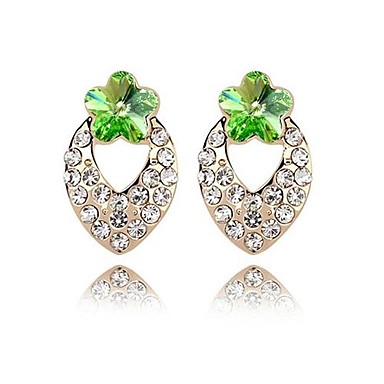 (1 пара) Мода (Сердце Любовь) Шампанское Золото и оливково Сплав Серьги