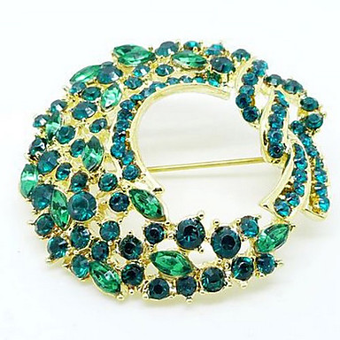 Мода 4.8cm Для Женщин многоцветный Rhinestone сплава Броши (зеленый, синий, фиолетовый) (1 шт)