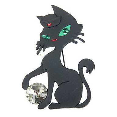 Играли в мяч Cute Kitty  Брошь Pin (черный)