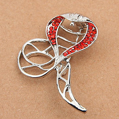 Серебряный позолоченный сплав Циркон полым из Cobra Pattern Броши (разных цветов)