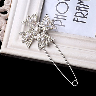 Сладкий 11.5cm Женская Разноцветные Легкосплавные Pearl Броши (Silver, Gold) (1 шт)