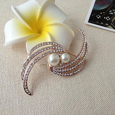 Ms Мода 6 см белый циркон Имитация Pearl Броши