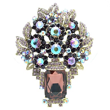 8.8cm сплава и горный хрусталь Листья Брошь Pin (больше цветов)
